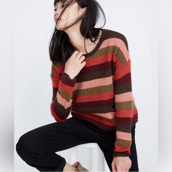 Madewell Sweaters - MADEWELL Chelsea Pocket Pullover Sweater in Multi-Stripe
